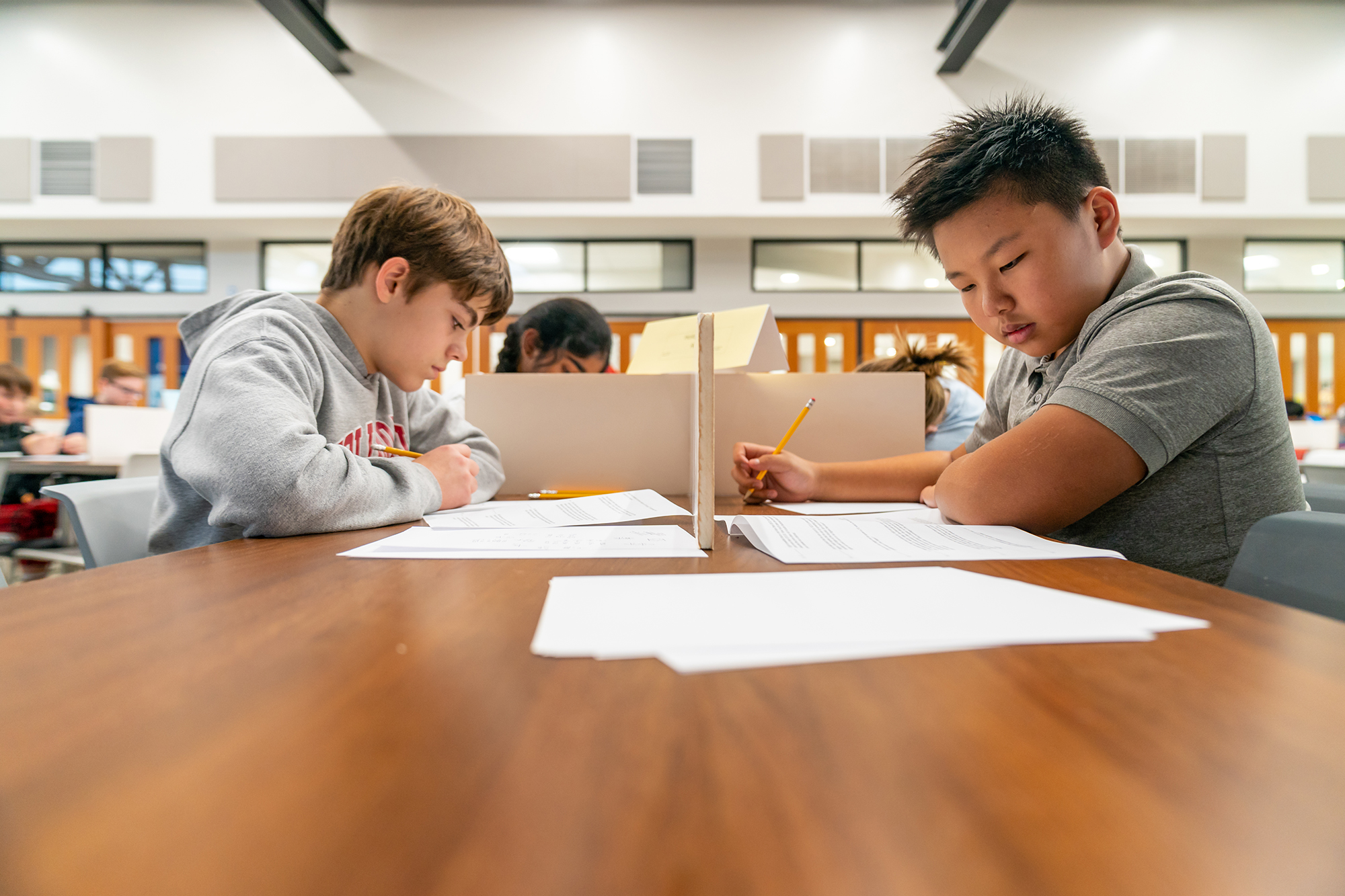 Middle School Students Studying